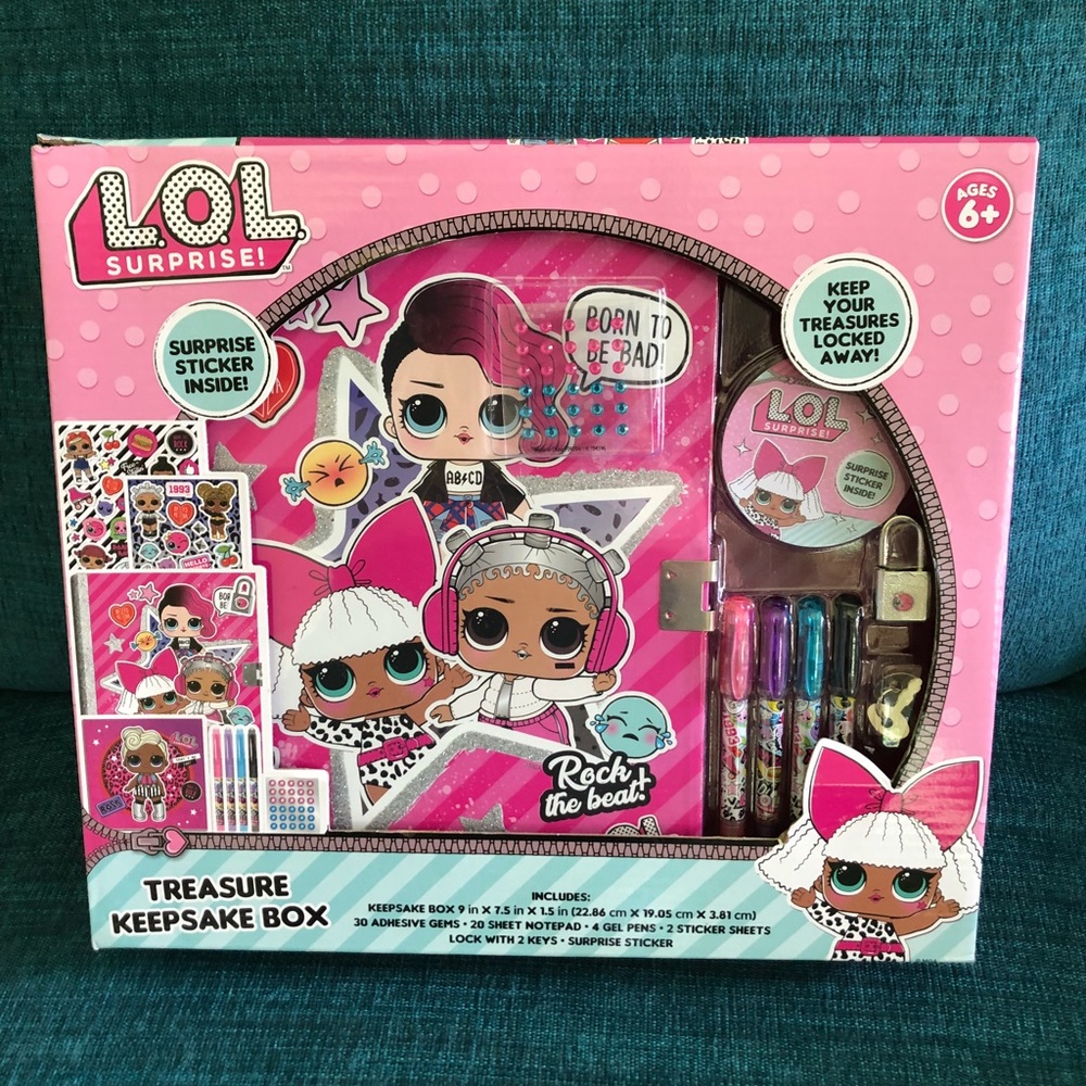 Lol Surprise Treasures Keepsake Box Stickers Pens!